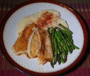 Pan Seared Flounder and Smoked Gouda Grits