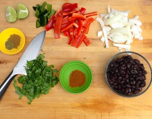 Basic Ingredeiants for a Mexican inspired stir fry