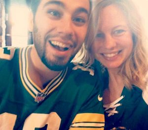 Chelsea and Clayton Simon...decked out in Packers gear. 