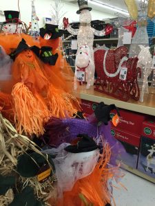 Christmas and Halloween collide at a local mega mart