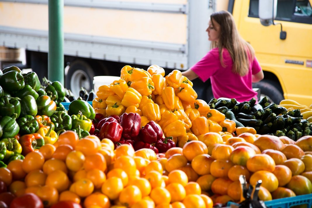 woman at local farmers markets